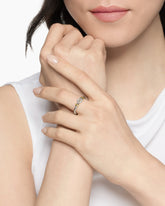 Petite Buckle Ring in Sterling Silver with 18K Yellow Gold and Diamonds, 2mm